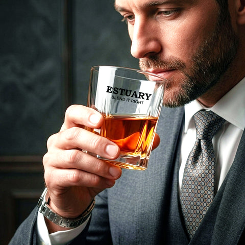 Estuary Premium Old Fashioned Crystal Whisky Glass - 300 ml