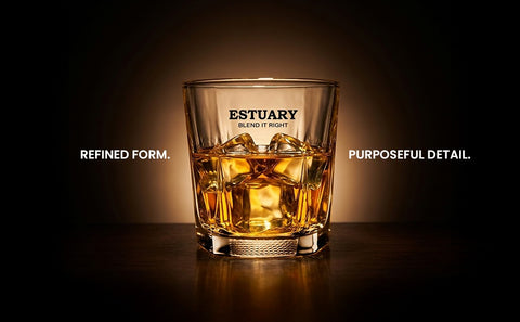 Estuary Premium Old Fashioned Crystal Whisky Glass - 300 ml