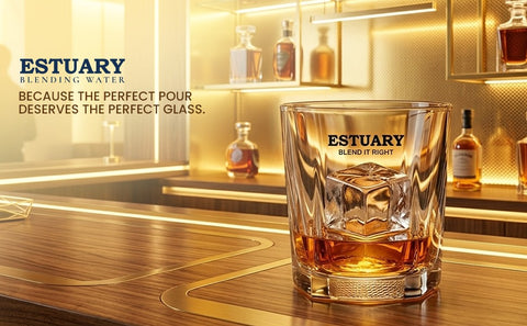 Estuary Premium Old Fashioned Crystal Whisky Glass - 300 ml